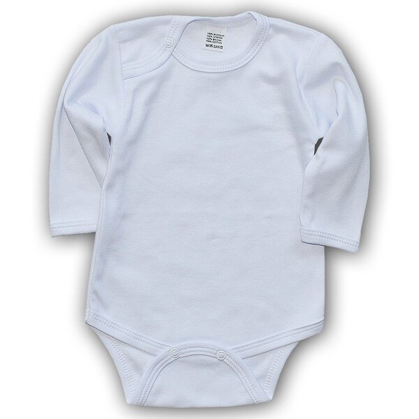 Baltas smėlinukas ilgomis rankovėmis