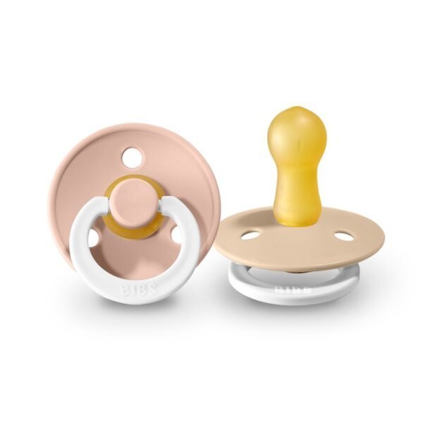 BIBS čiulptukai šviečiantys tamsoje, round, 2vnt, Blush /Vanilla