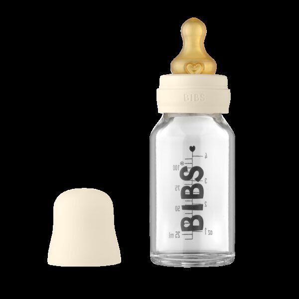 BIBS stiklinis buteliukas kūdikiui 110ml Ivory
