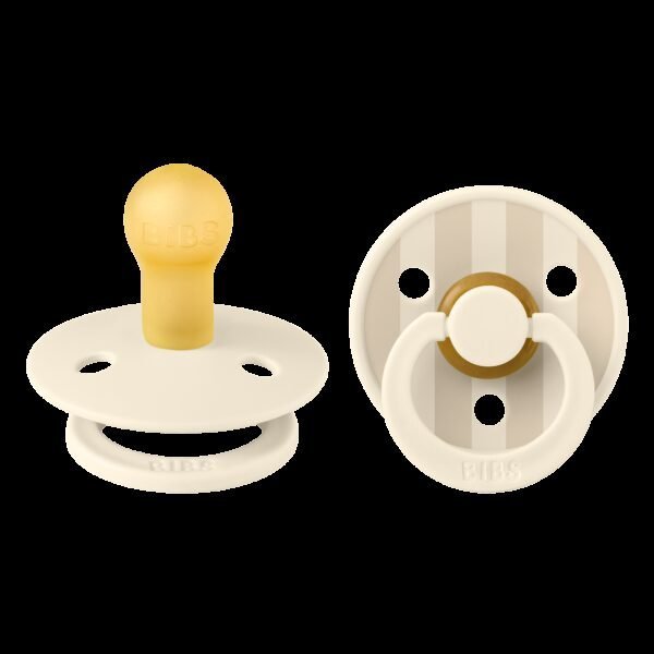 BIBS Studio čiulptukai, round, 2vnt, Pin Ivory Vanilla