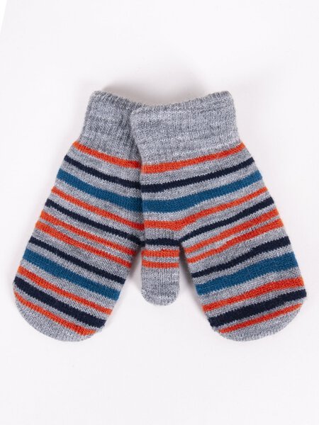 Dvigubo mezgimo pirštinės pilkos dryžuotos