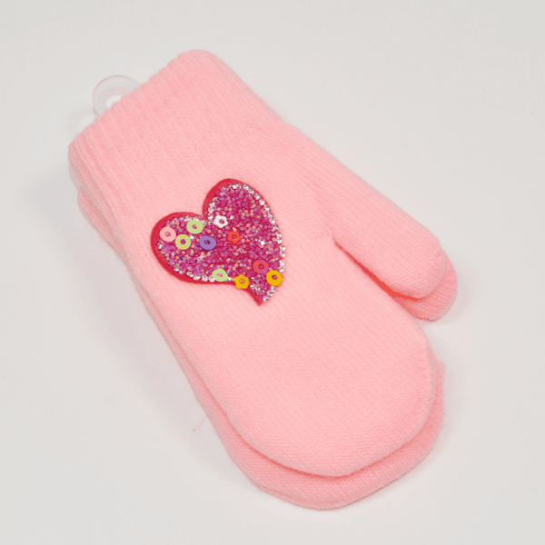 Dvigubo mezgimo pirštinės Širdelė rausvos