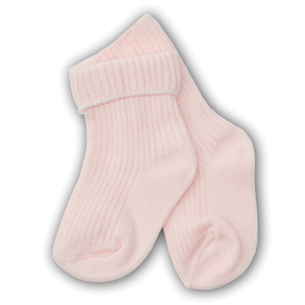 Kojinės kūdikiams su atvartėliu rausvos