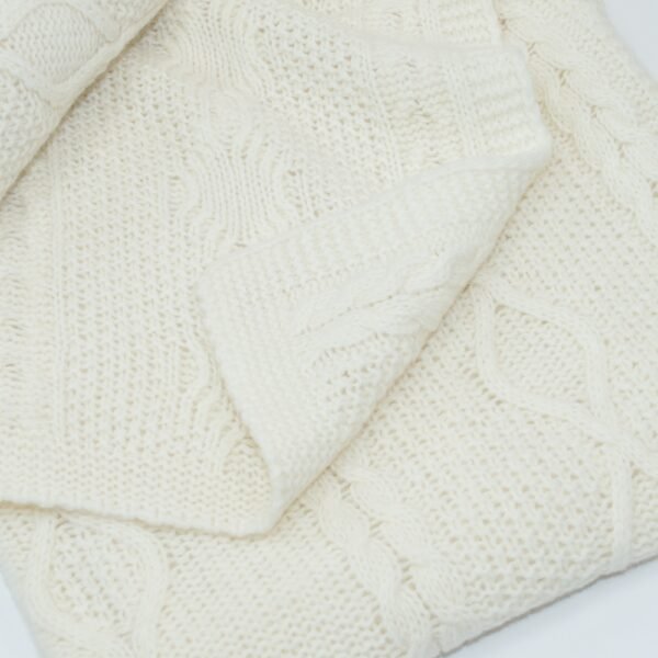 Pledas merino vilnos Diamond Aran kreminis - Image 2