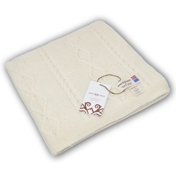 Pledas merino vilnos Diamond Aran kreminis