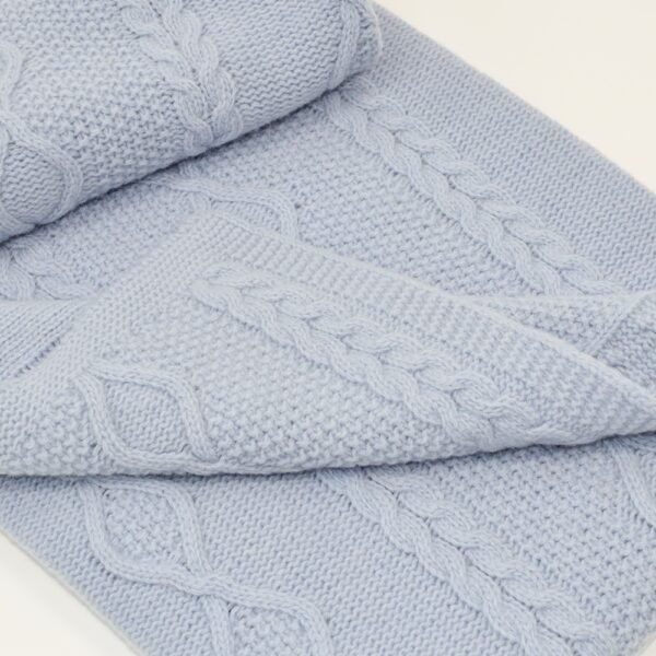 Pledas merino vilnos Diamond Aran melsvas - Image 2