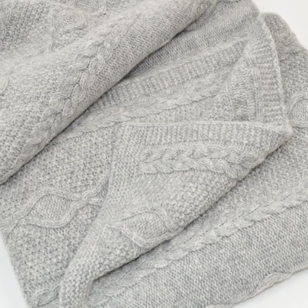 Pledas merino vilnos Diamond Aran pilkas - Image 2