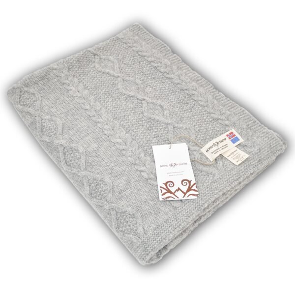 Pledas merino vilnos Diamond Aran pilkas