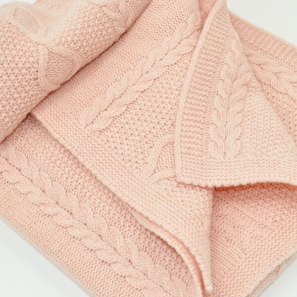 Pledas merino vilnos Diamond Aran rausvas - Image 2