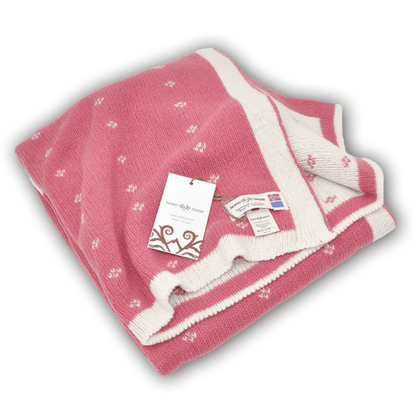 Pledas merino vilnos Stars rožinis 100x80cm