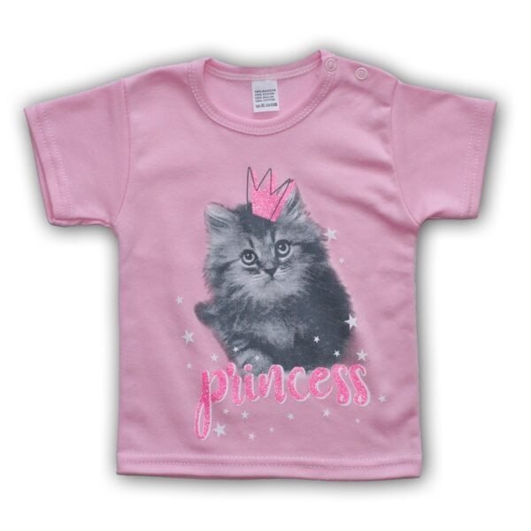 Rausvi marškinėliai PRINCESS KITTEN