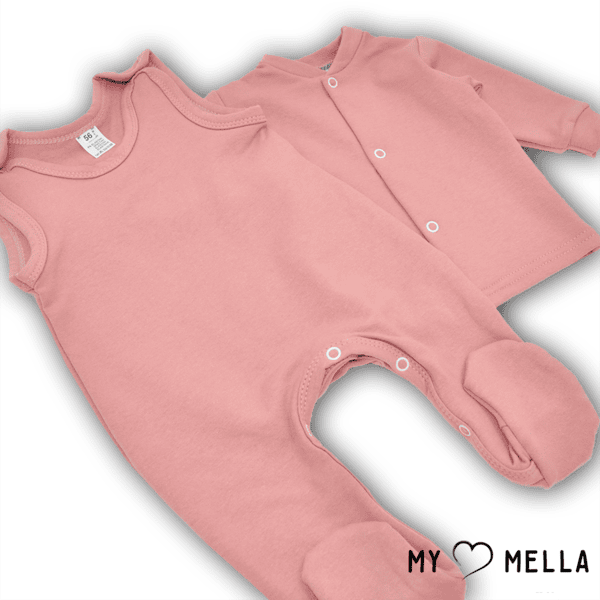 Šliaužtinukas ir marškinėliai pašiltintos medvilnės rausva pudra - Image 2